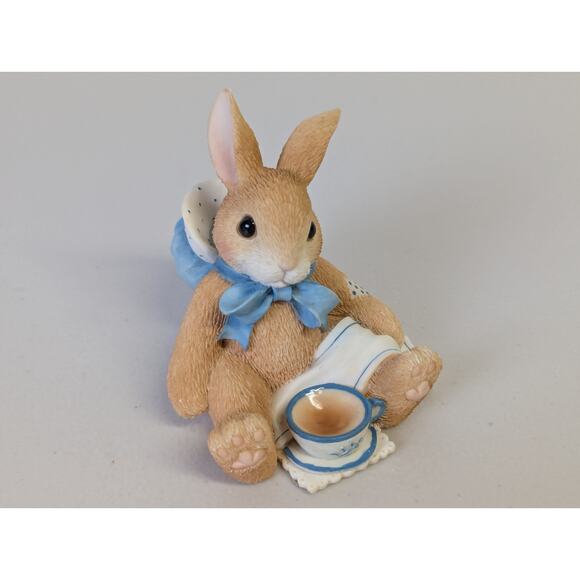 My Blushing Bunnies Tea for Two is More Special with You Enesco Figurine Rabbit - Picture 2 of 7